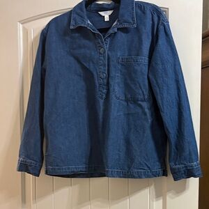 Time and Tru Indigo Denim Shirt Pullover